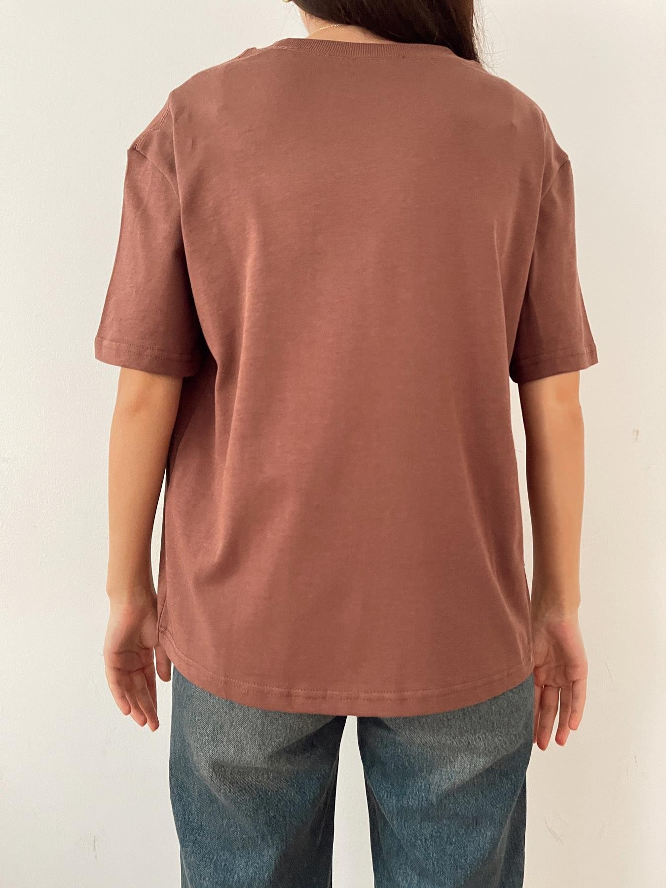 Yarım Kol Tişört KAHVE