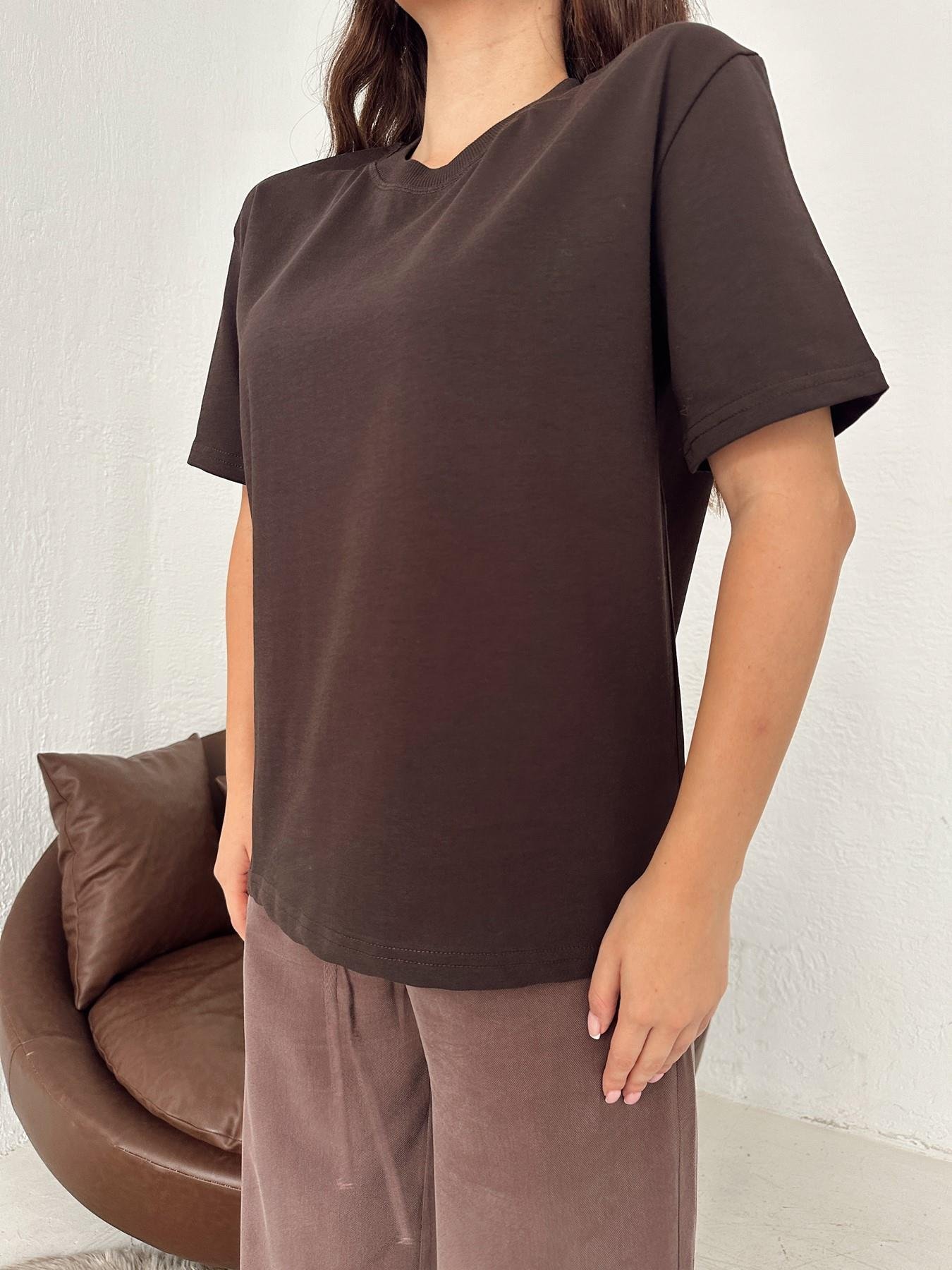 Yarım Kol Tişört KOYU KAHVE
