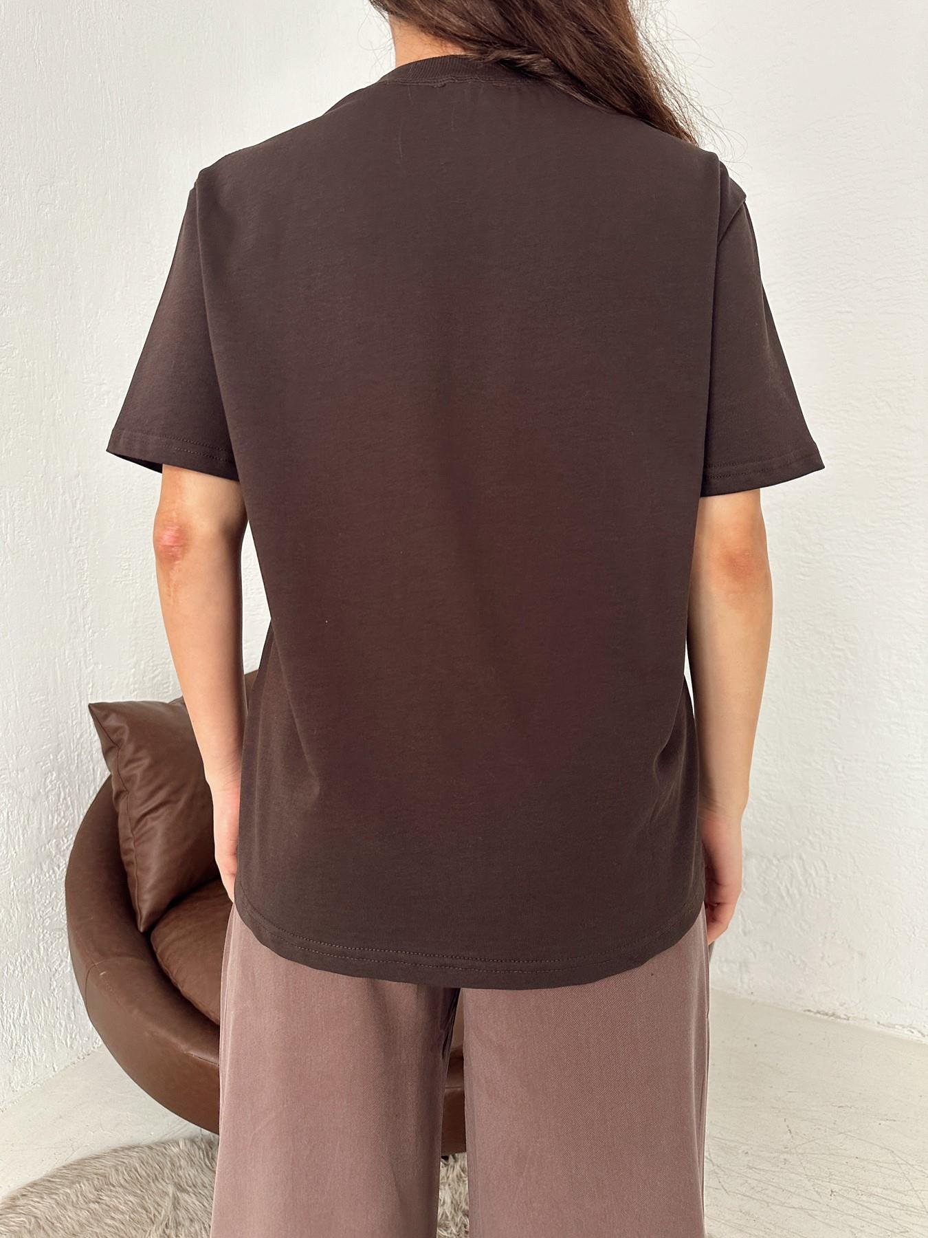 Yarım Kol Tişört KOYU KAHVE