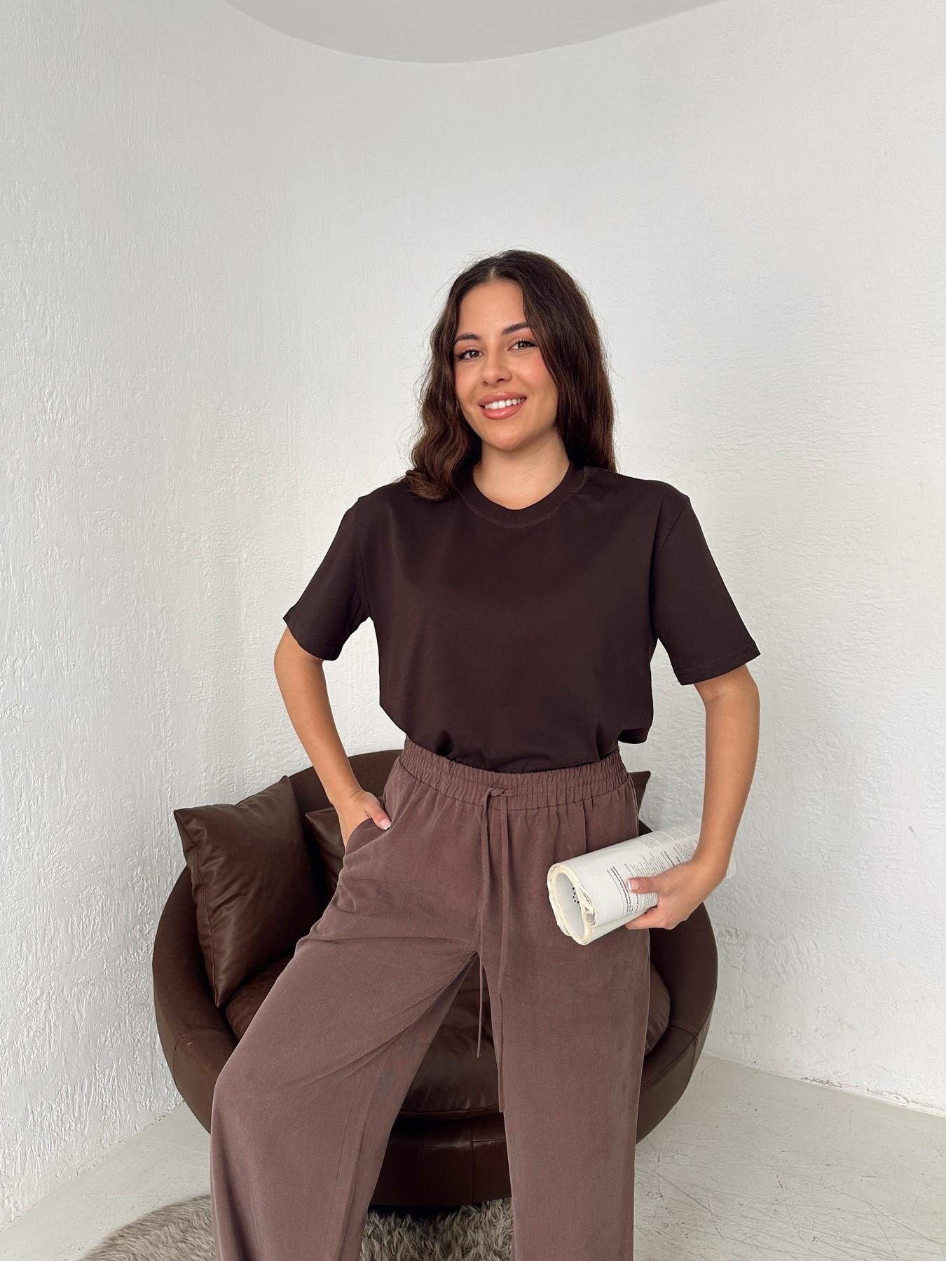 Yarım Kol Tişört KOYU KAHVE