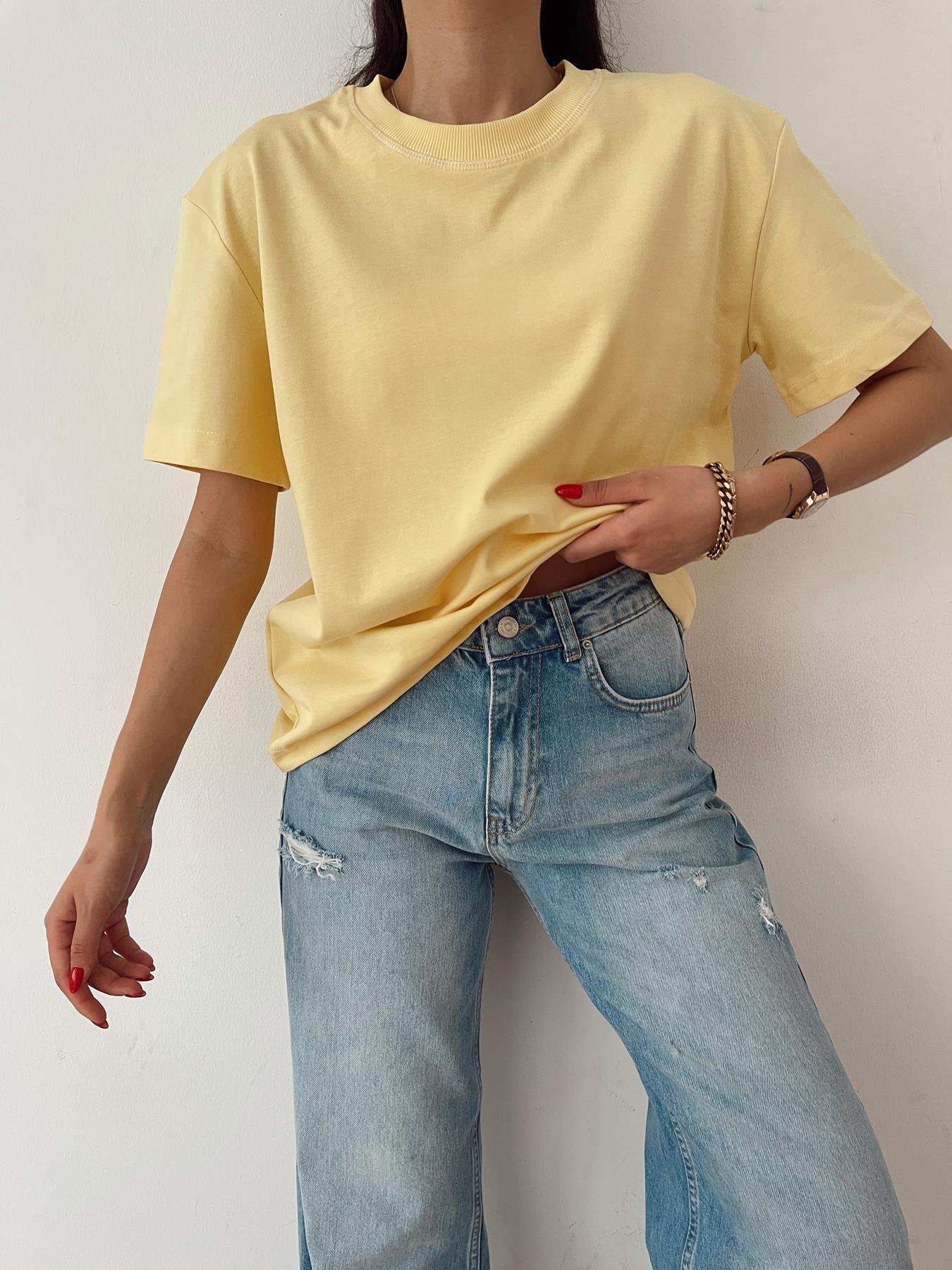 Yarım Kol Tişört SARI