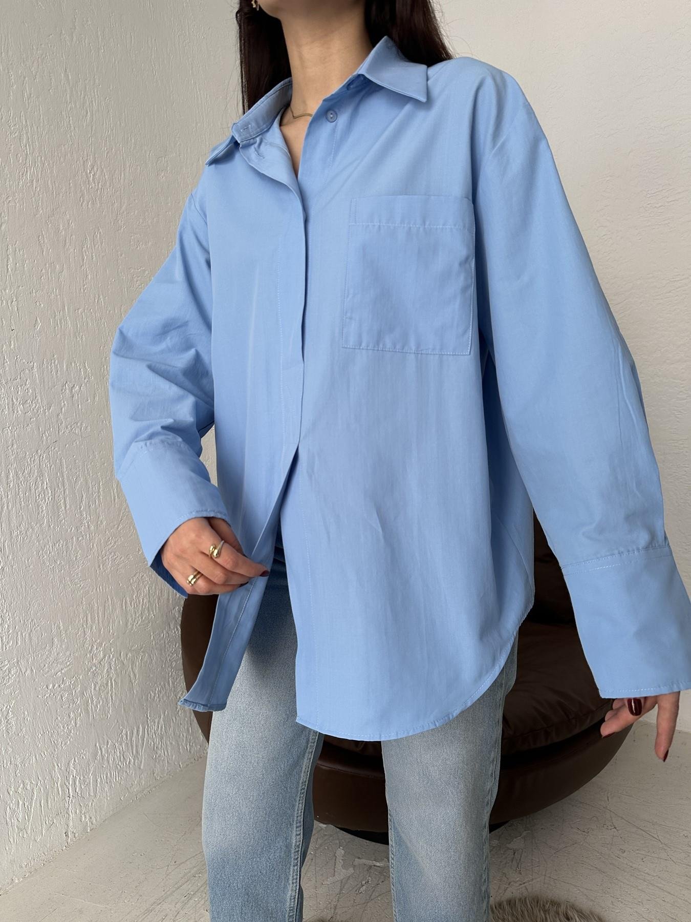 Yarım Patlı Gömlek MAVİ