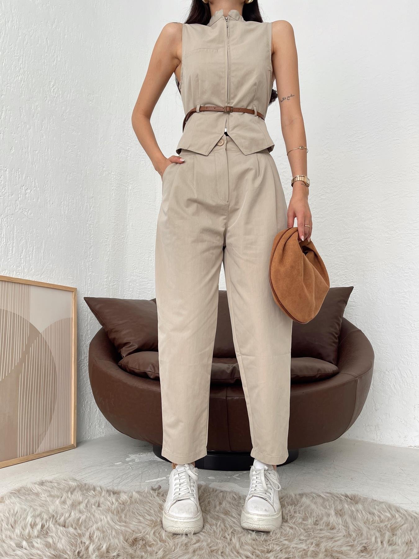 Yelek Pantolon Takım Taş