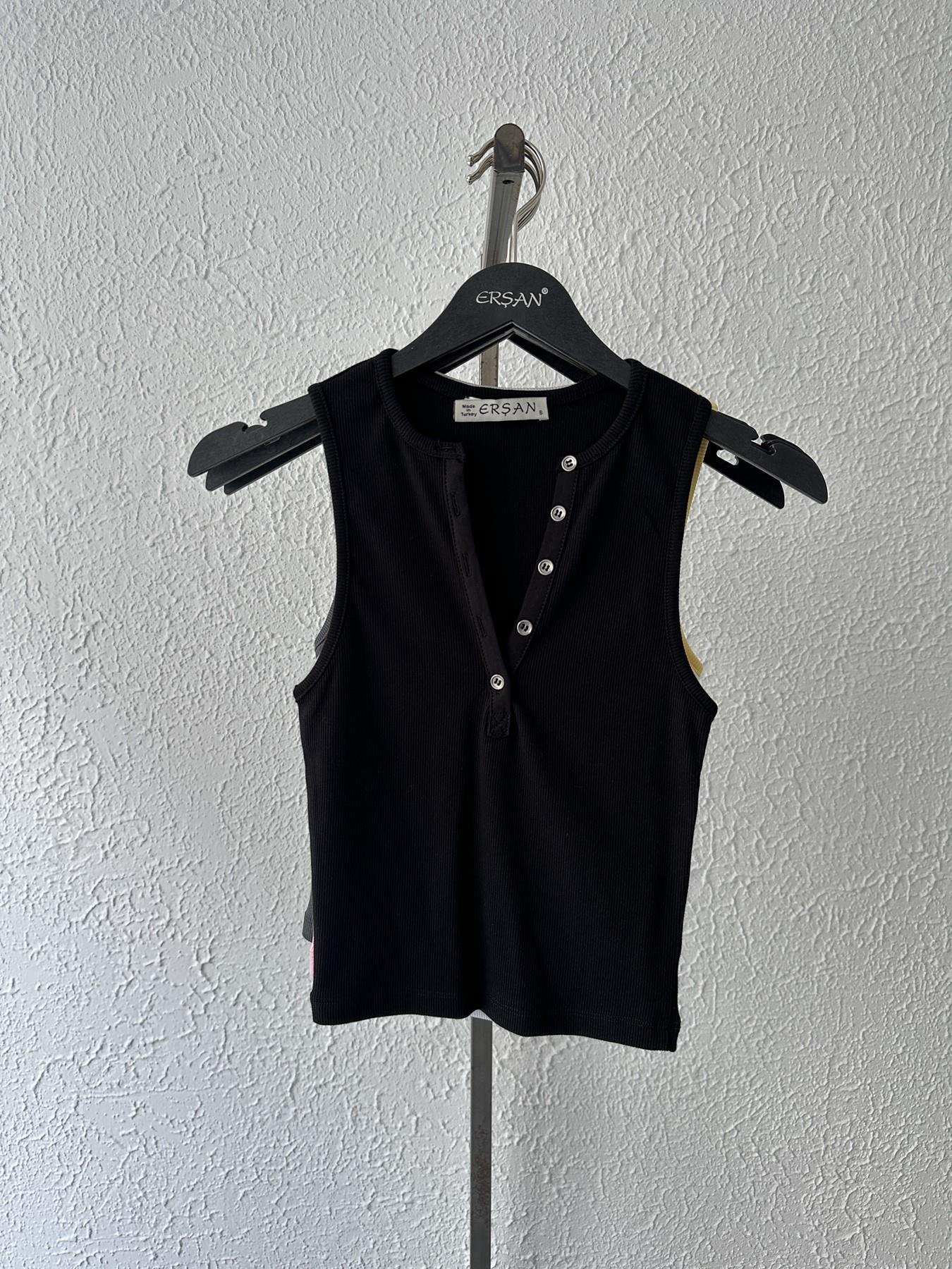 Yıkama Efetkli Crop Siyah