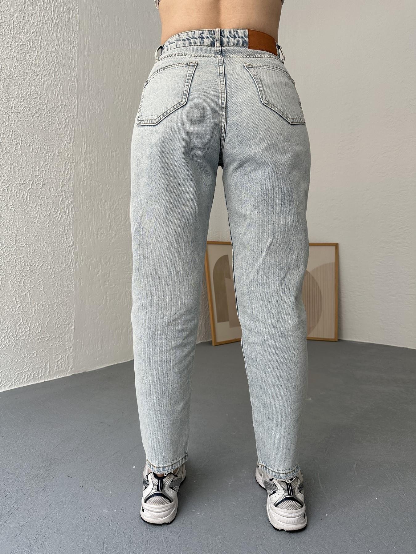 Yıpratmalı Jean Buz mavisi