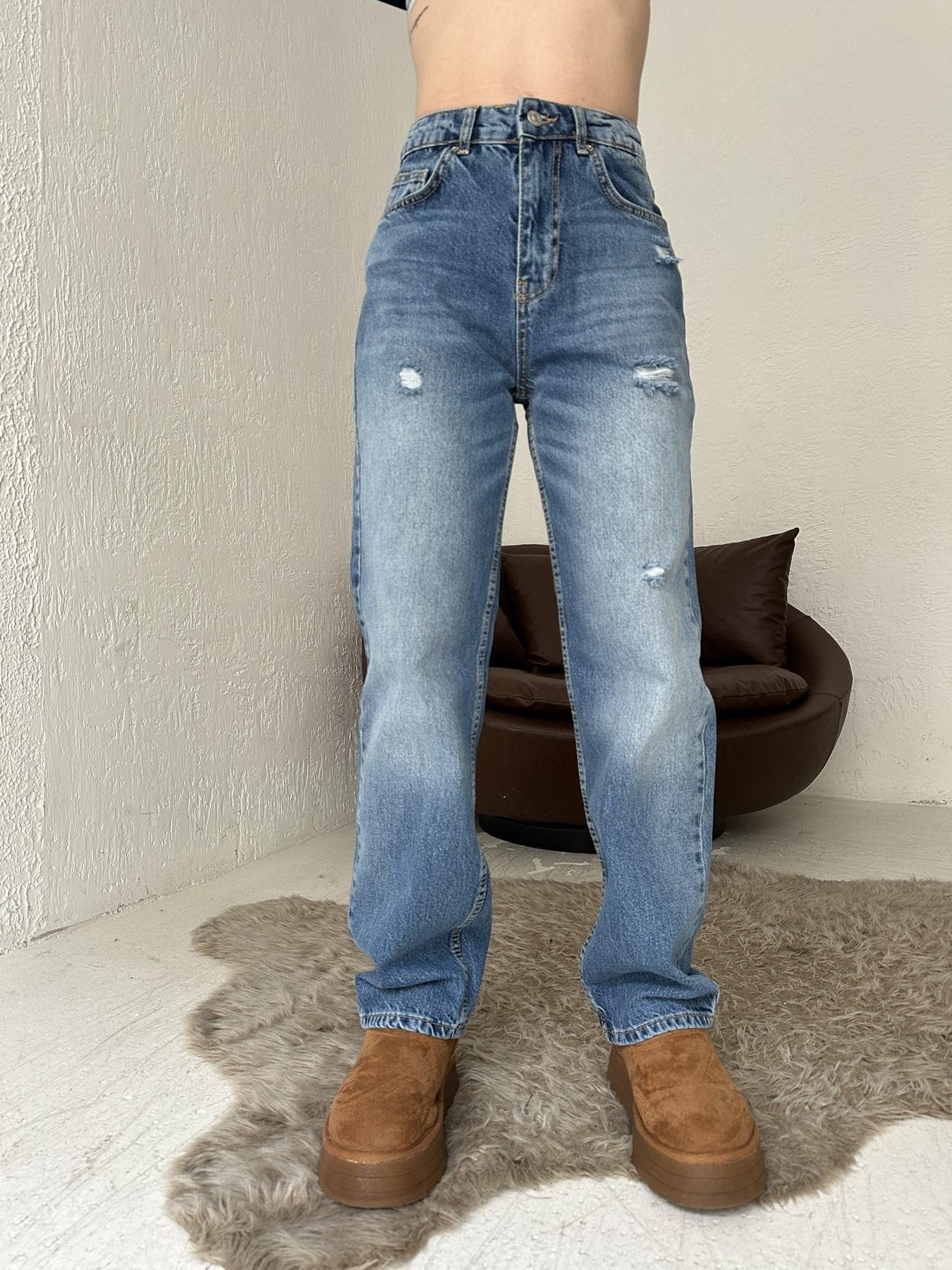 Yırtık Detaylı Jean MAVİ