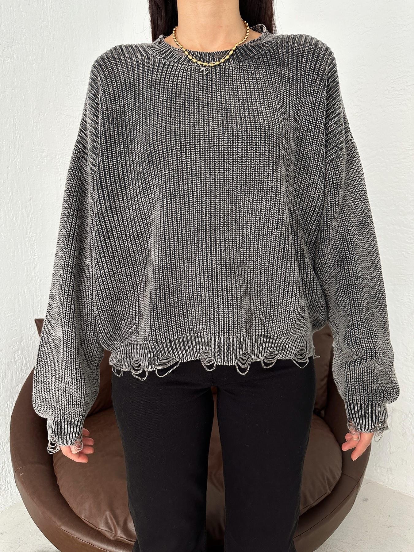 Yırtıklı Yıkamalı Selanik Kazak ANTRASİT