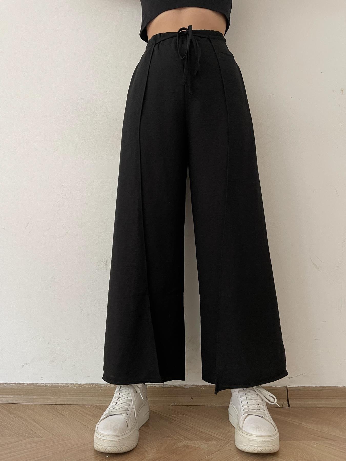 Yırtmaçlı Pantolon SİYAH