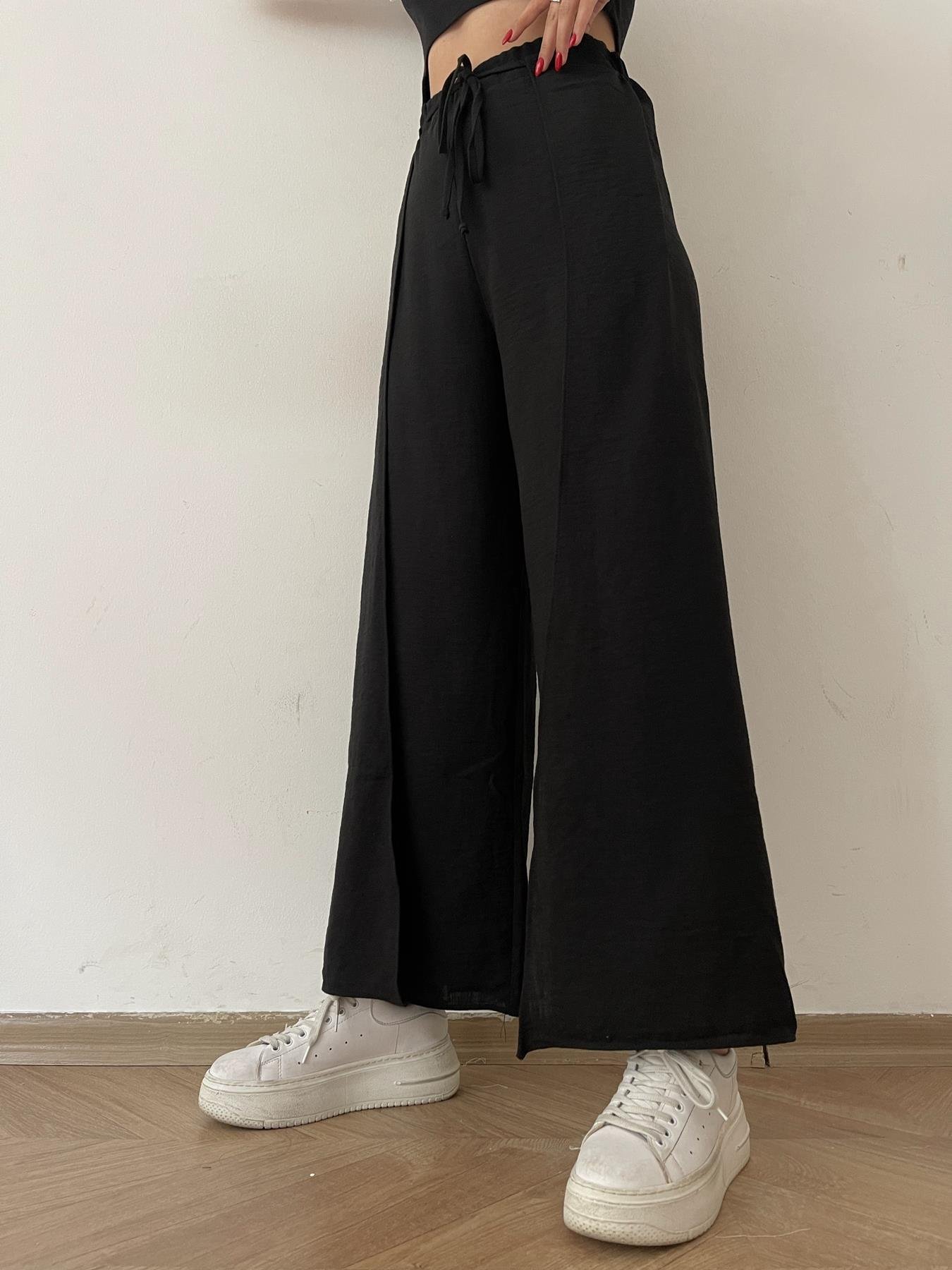 Yırtmaçlı Pantolon SİYAH