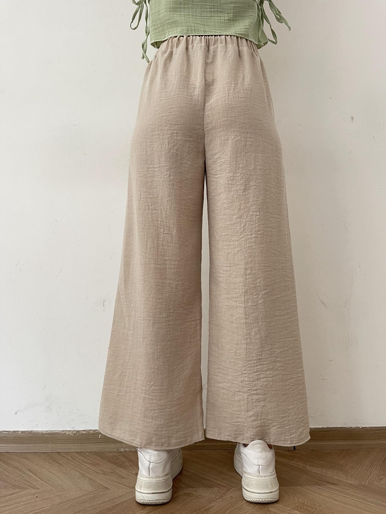 Yırtmaçlı Pantolon TAŞ