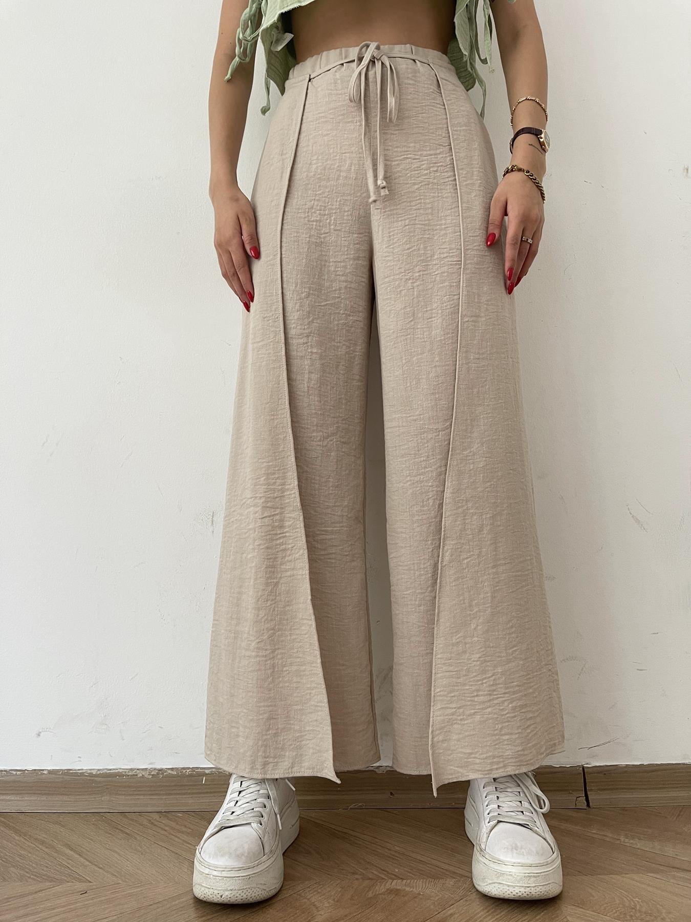 Yırtmaçlı Pantolon TAŞ