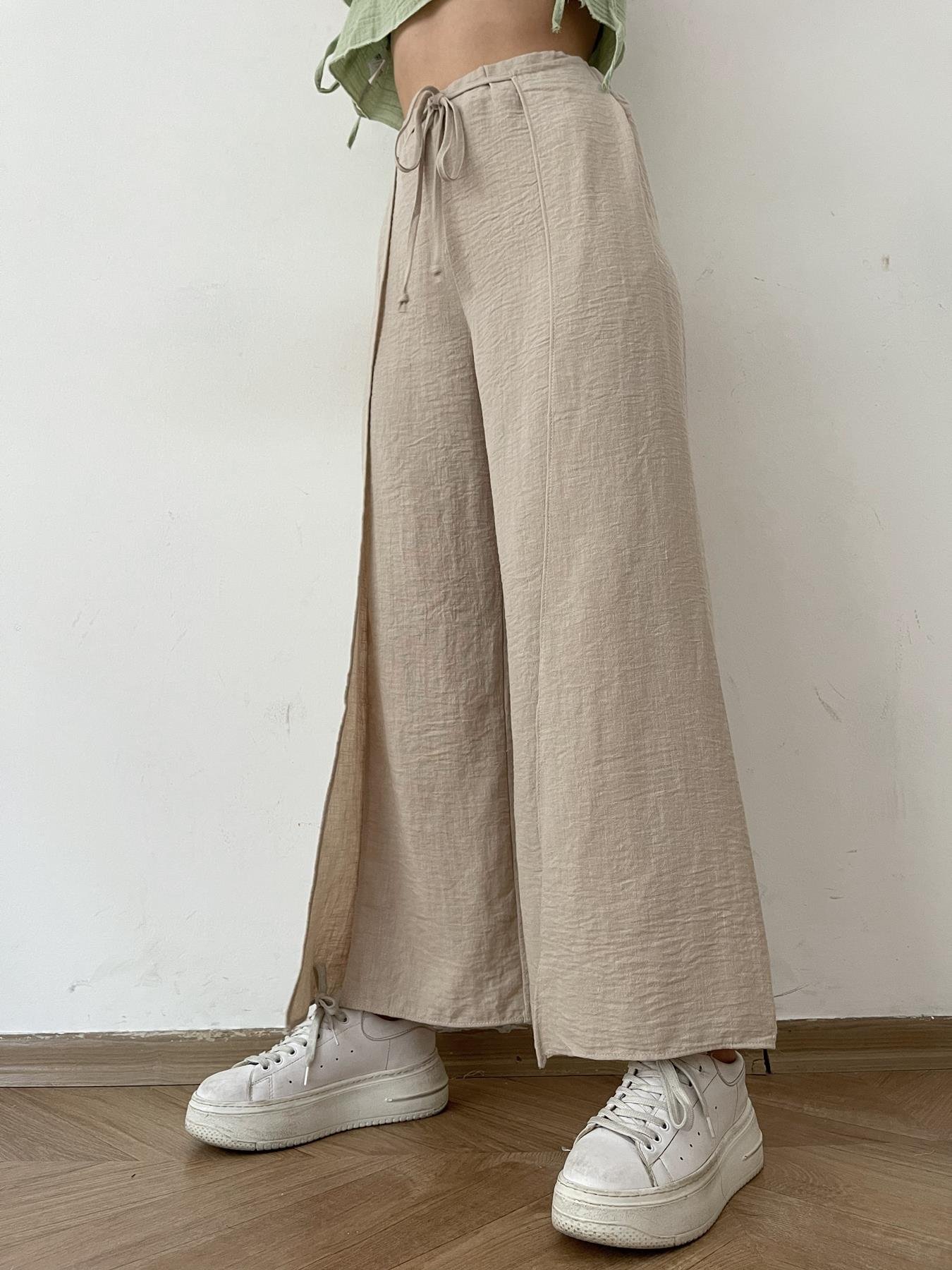 Yırtmaçlı Pantolon TAŞ