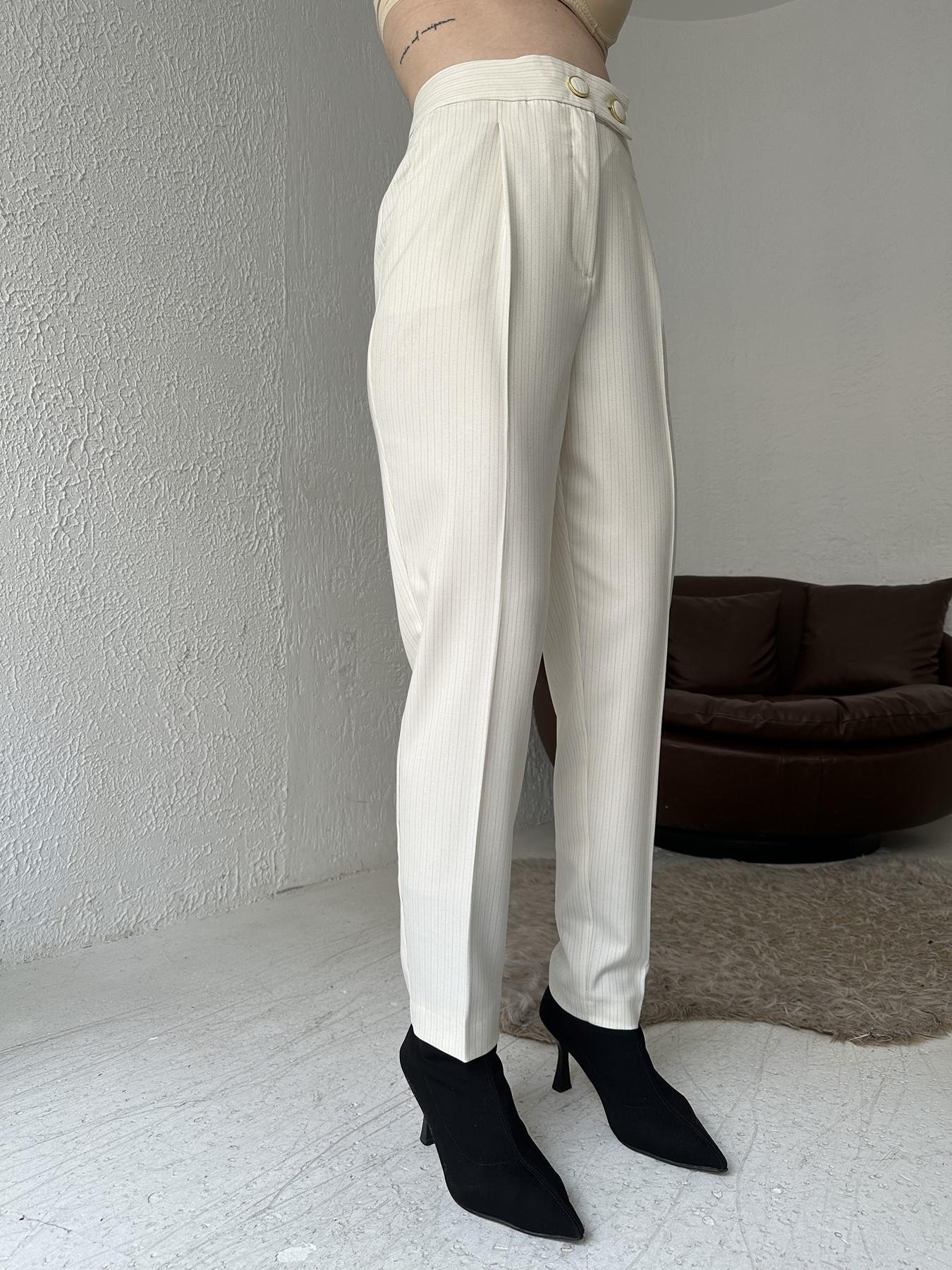 Yüksek Bel Pileli Pantolon EKRU