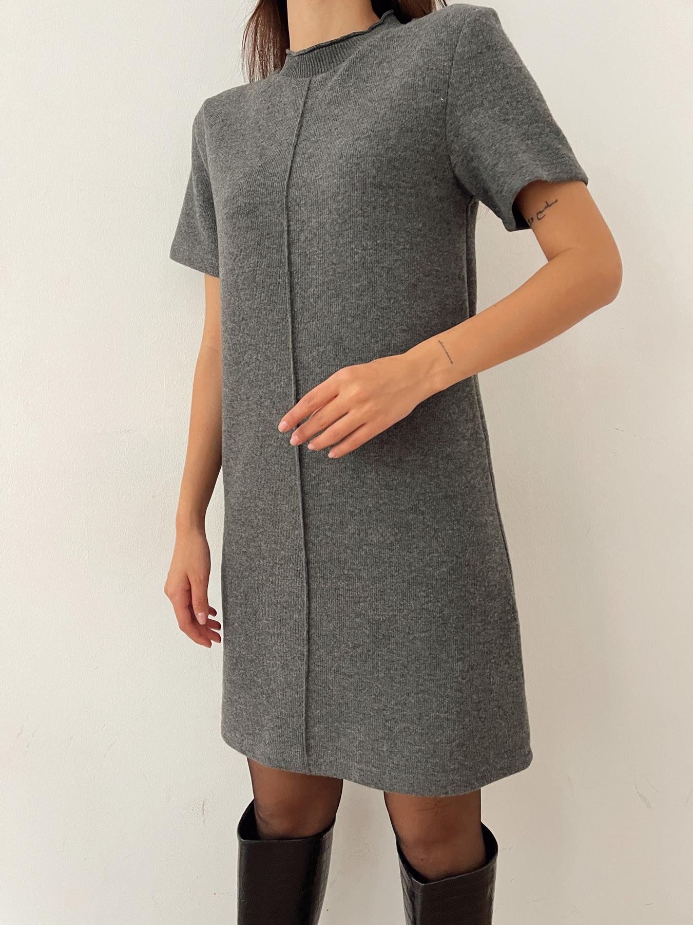 Yumoş Mini Elbise ANTRASİT