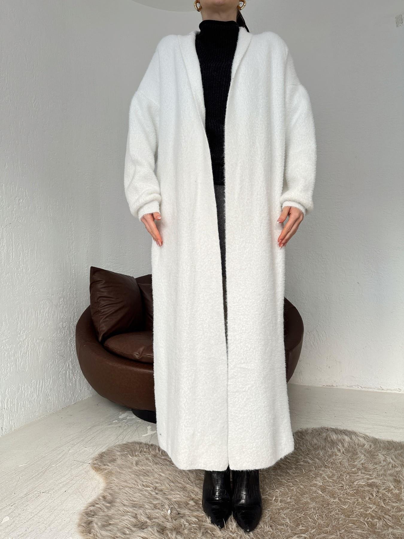 Yumoş Uzun Hırka BEYAZ