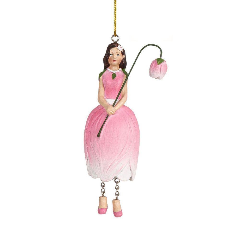 1 Adet 11cm Çiçek Kız Peri Biblo Lale Pembe