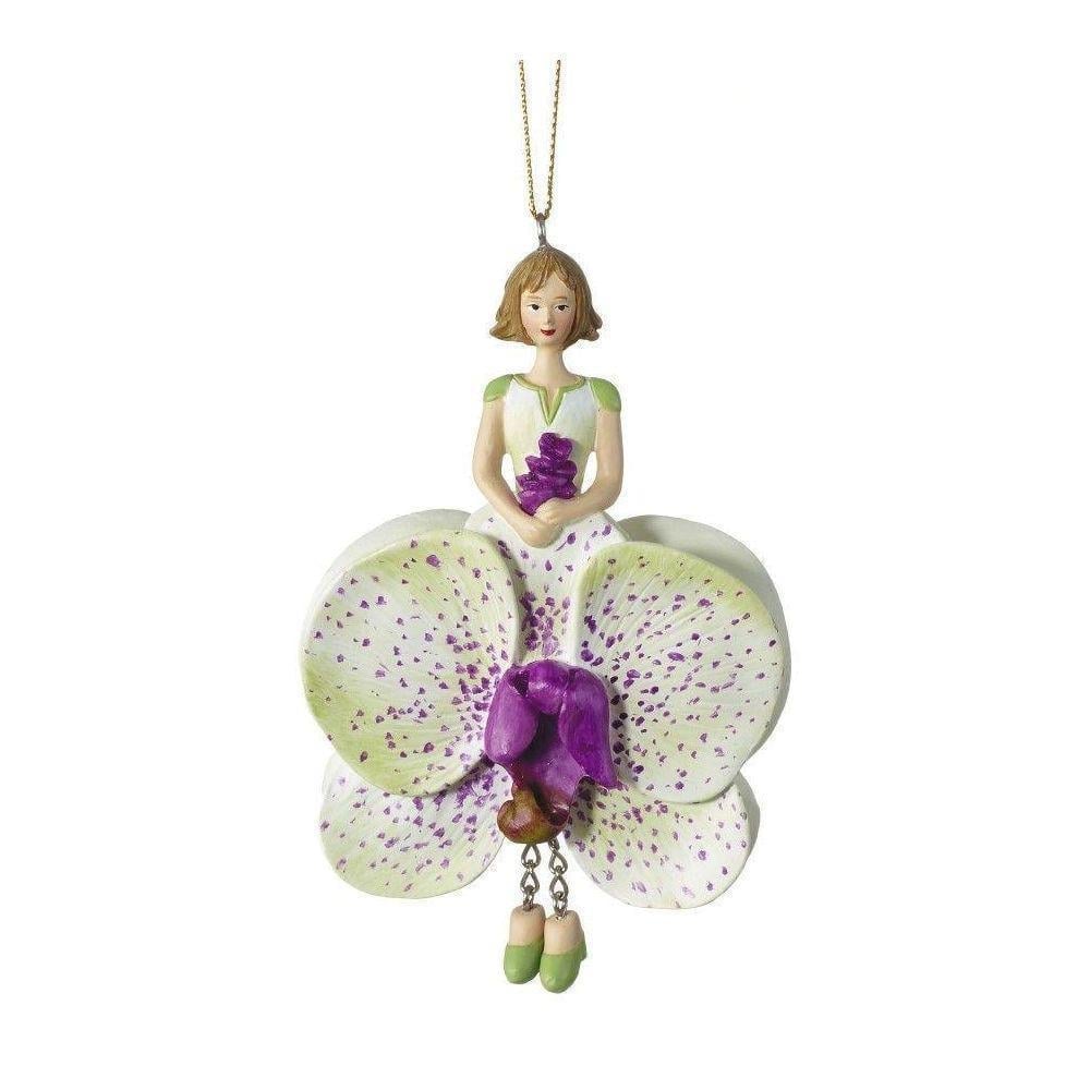 1 Adet 12cm Çiçek Kız Peri Biblo Orkide Çiçeği