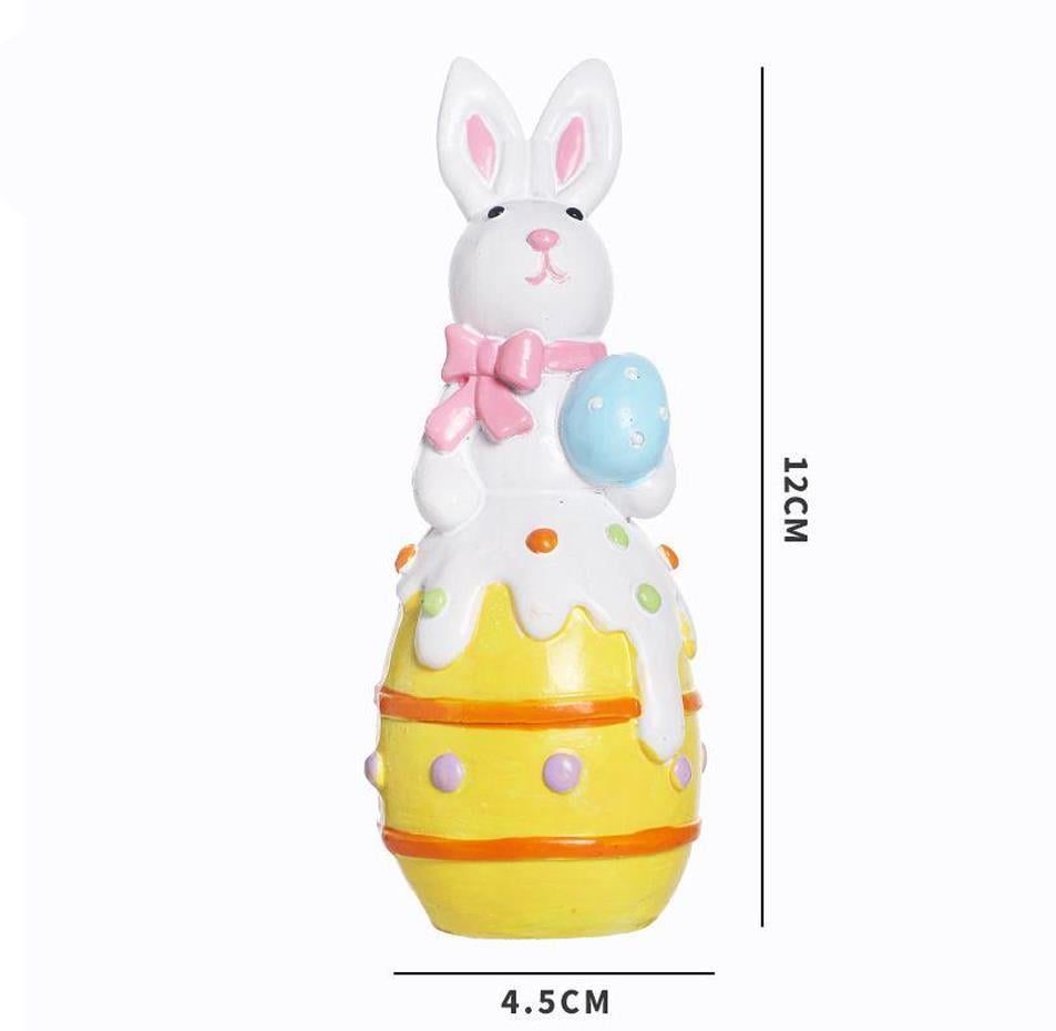 1 Adet 12cm Tavşan Biblo Sarı Yumurta Üstünde