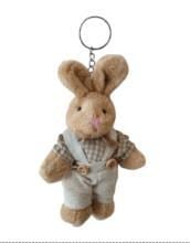 1 Adet 14cm Peluş Anahtarlık Tavşan Kıyafetli Erkek