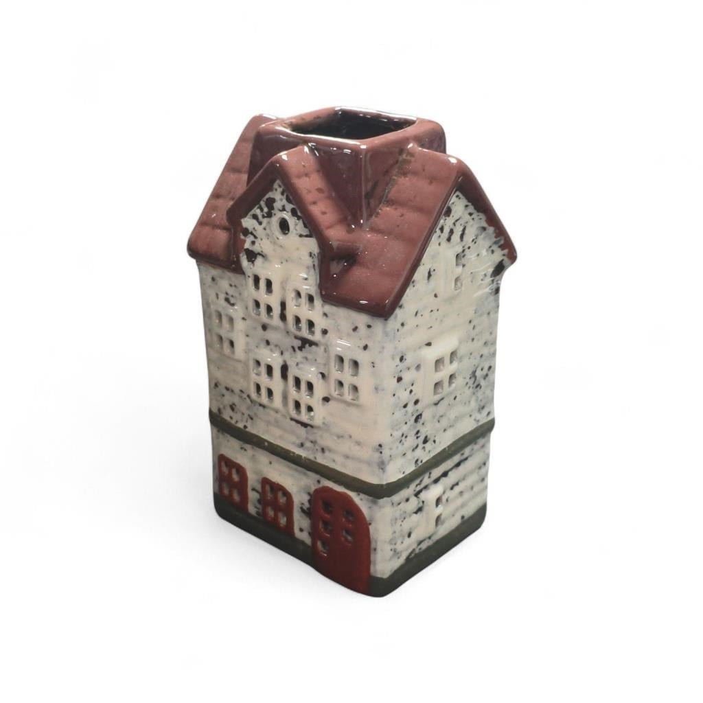 1 Adet 15x8cm Mini Seramik Ev Dekor Biblo Krem Ev Mumluk