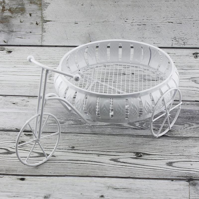 1 Adet 19x30cm Yuvarlak Sepetli Desenli Metal Bisiklet