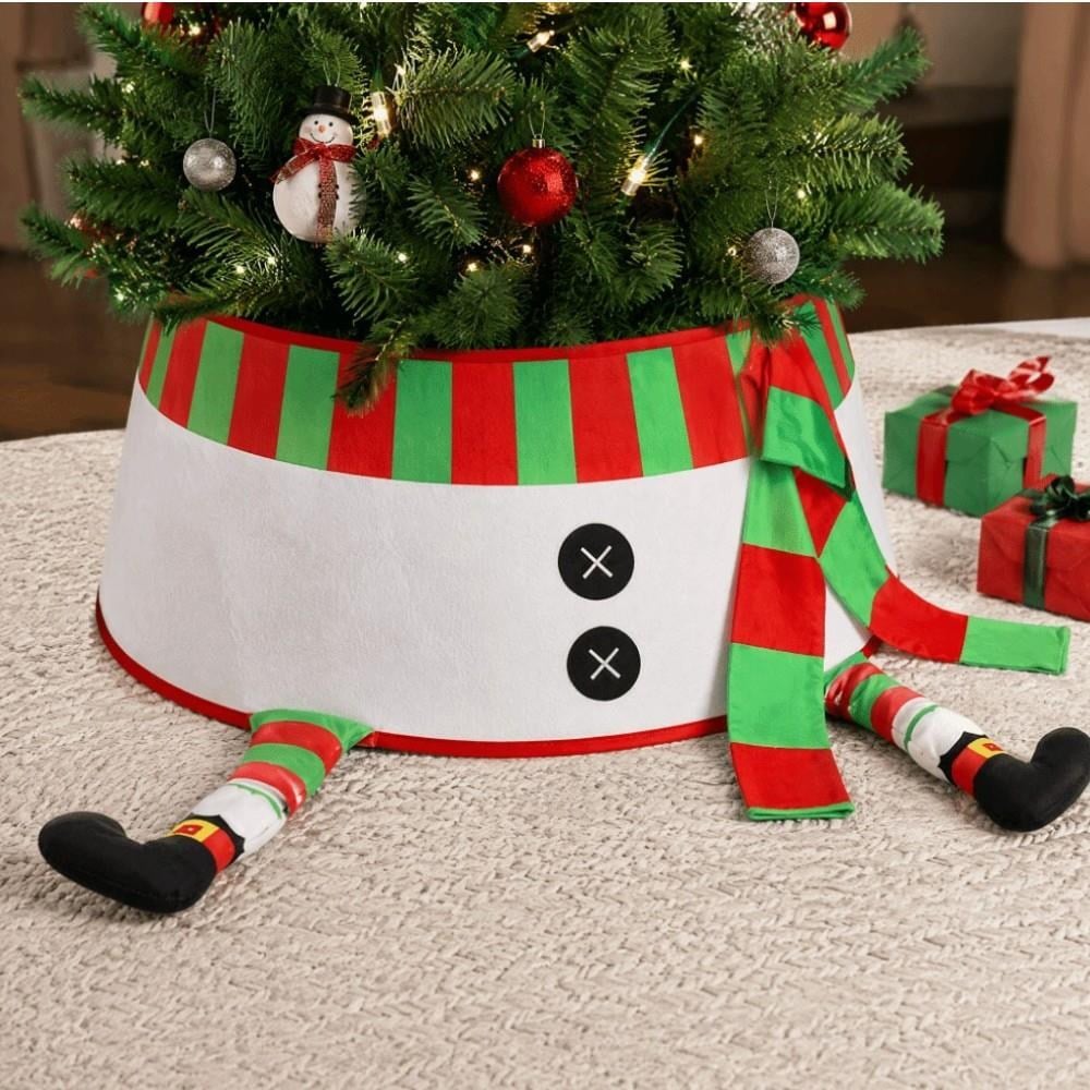 1 Adet 60cm Yılbaşı Ağaç Eteği Peluş Ayaklı Kardan Adam