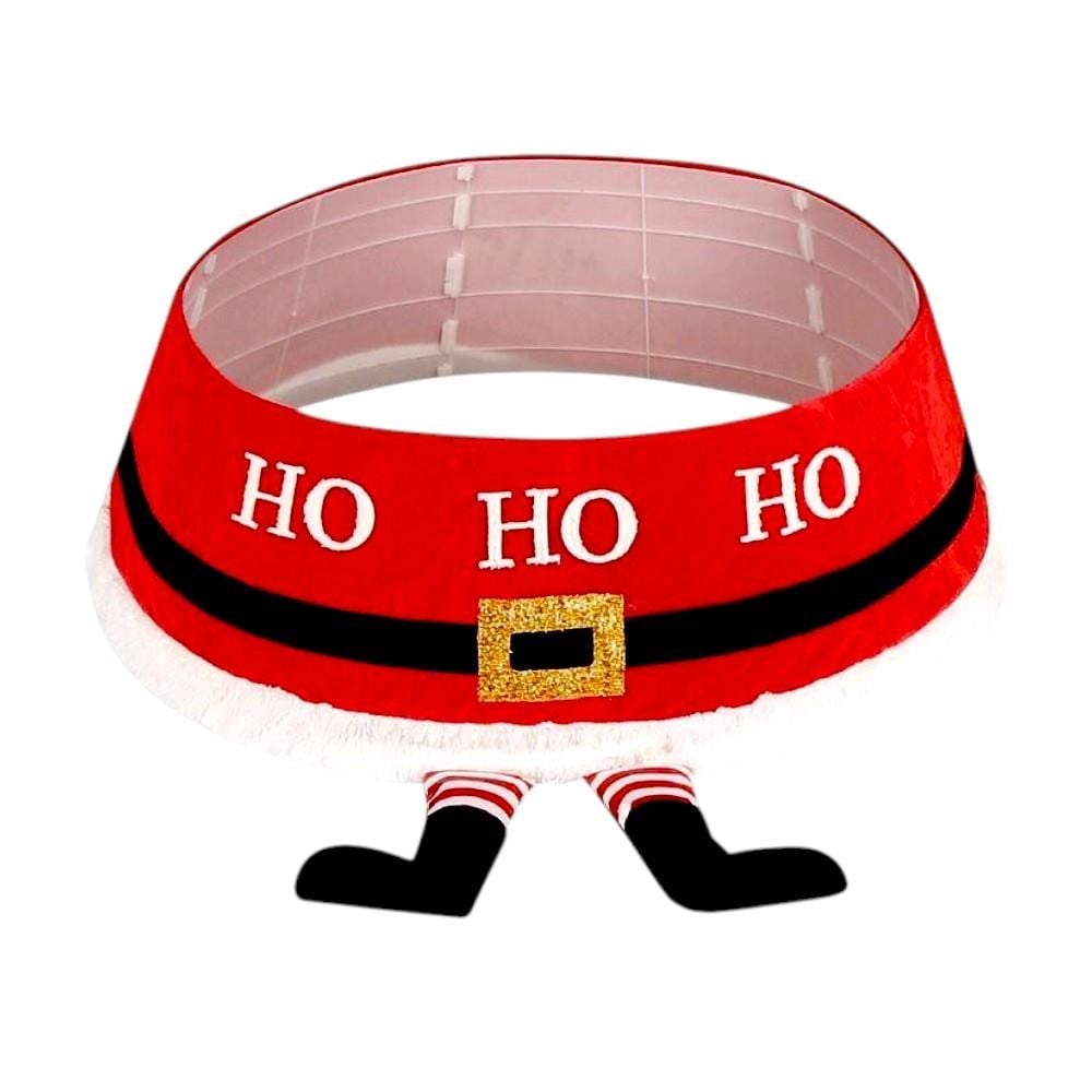 1 Adet 77cm Yılbaşı Ağaç Eteği Peluş Ayaklı Hohoho Örme Noel Baba