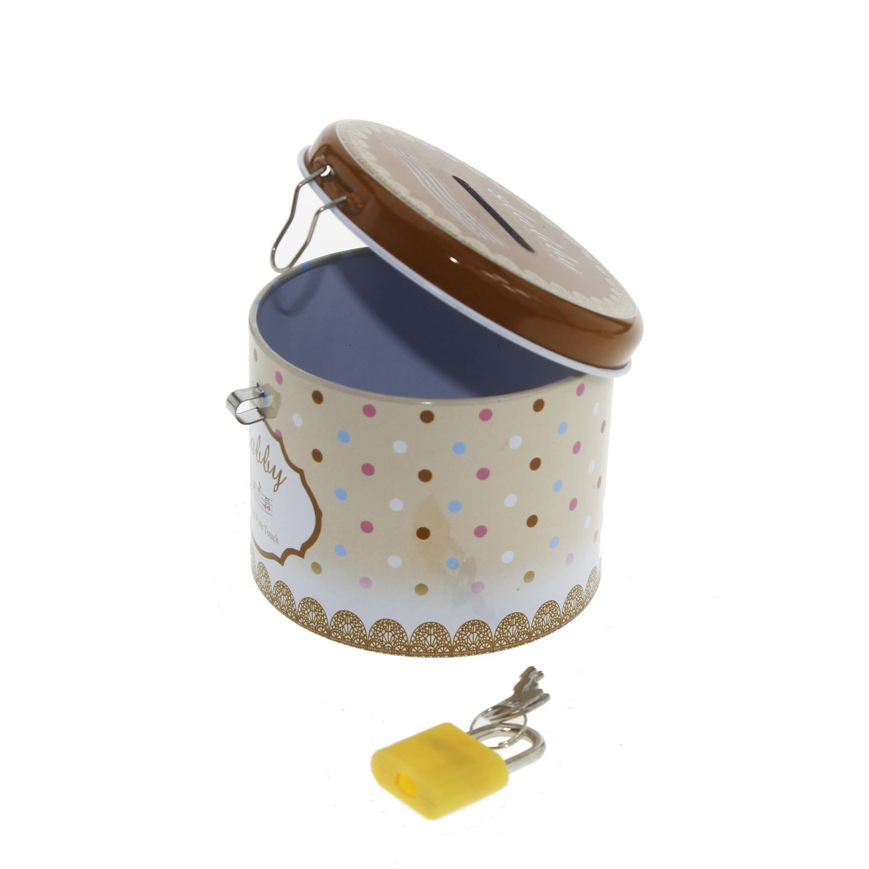 1 Adet 7x6,5cm Metal Kumbara Kutu Yuvarlak