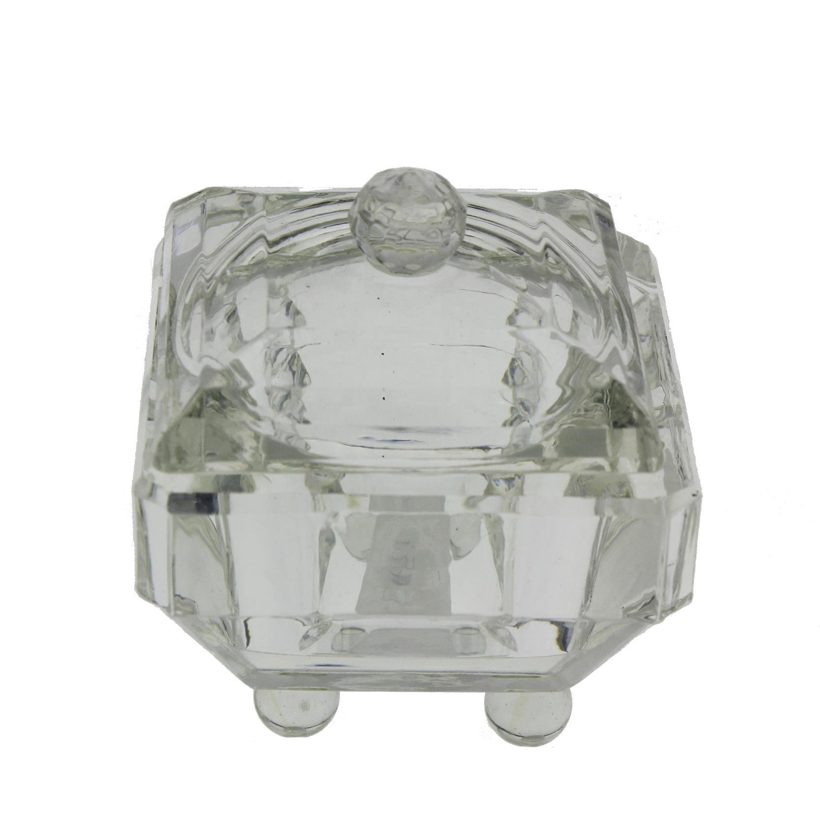 1 Adet 7x7cm Kristal Cam Lokumluk Şekerlik Kare