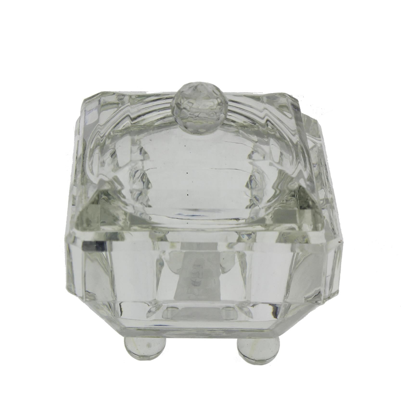 1 Adet 7x7cm Kristal Cam Lokumluk Şekerlik Kare