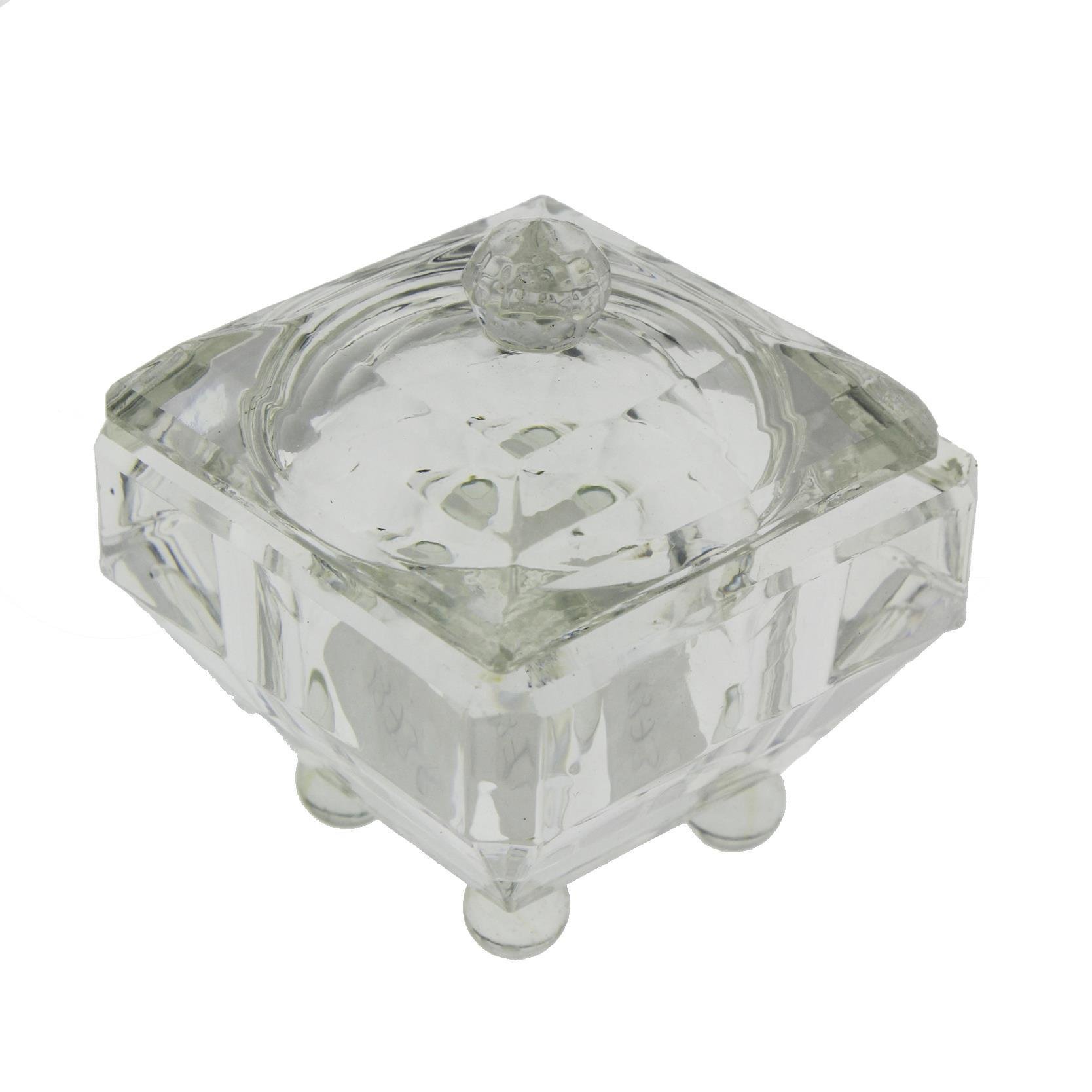 1 Adet 7x7cm Kristal Cam Lokumluk Şekerlik Kare