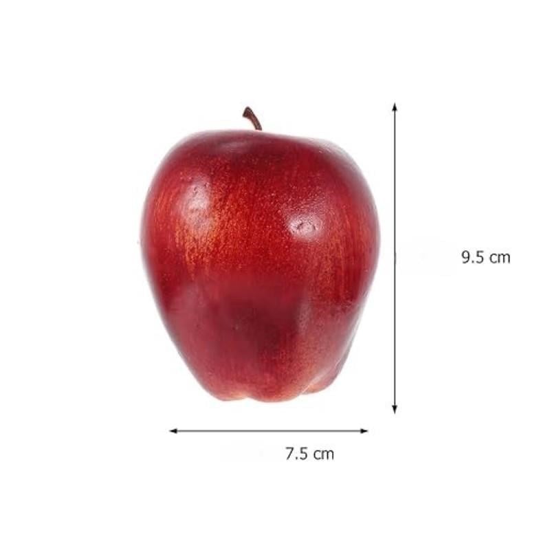 1 Adet 7x9cm Plastik Elma Yapay Koyu Kırmızı