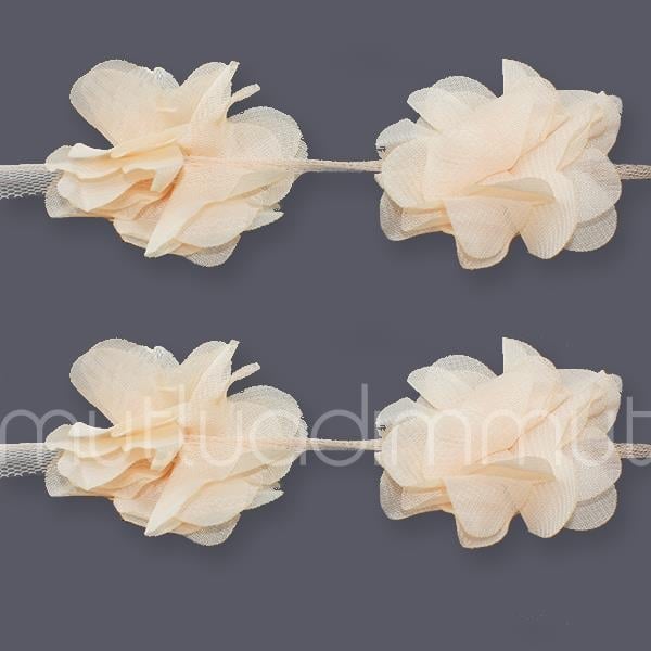 1 Bağ 120 Adet Kumaş Bağ Gül Ponpon Lazer