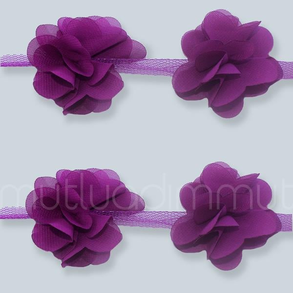 1 Bağ 120 Adet Kumaş Bağ Gül Ponpon Lazer