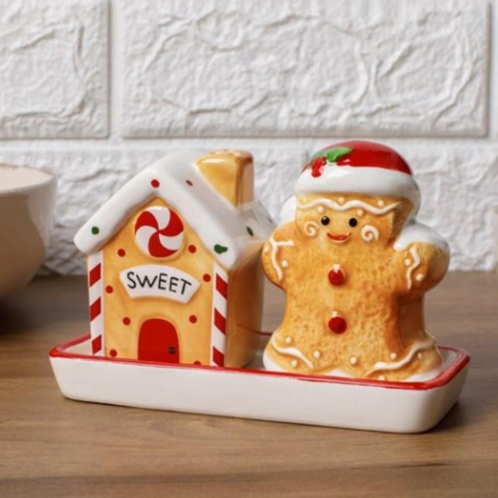 1 Çift Tuzluk Karabiberlik Gingerbread Kurabiye Adam