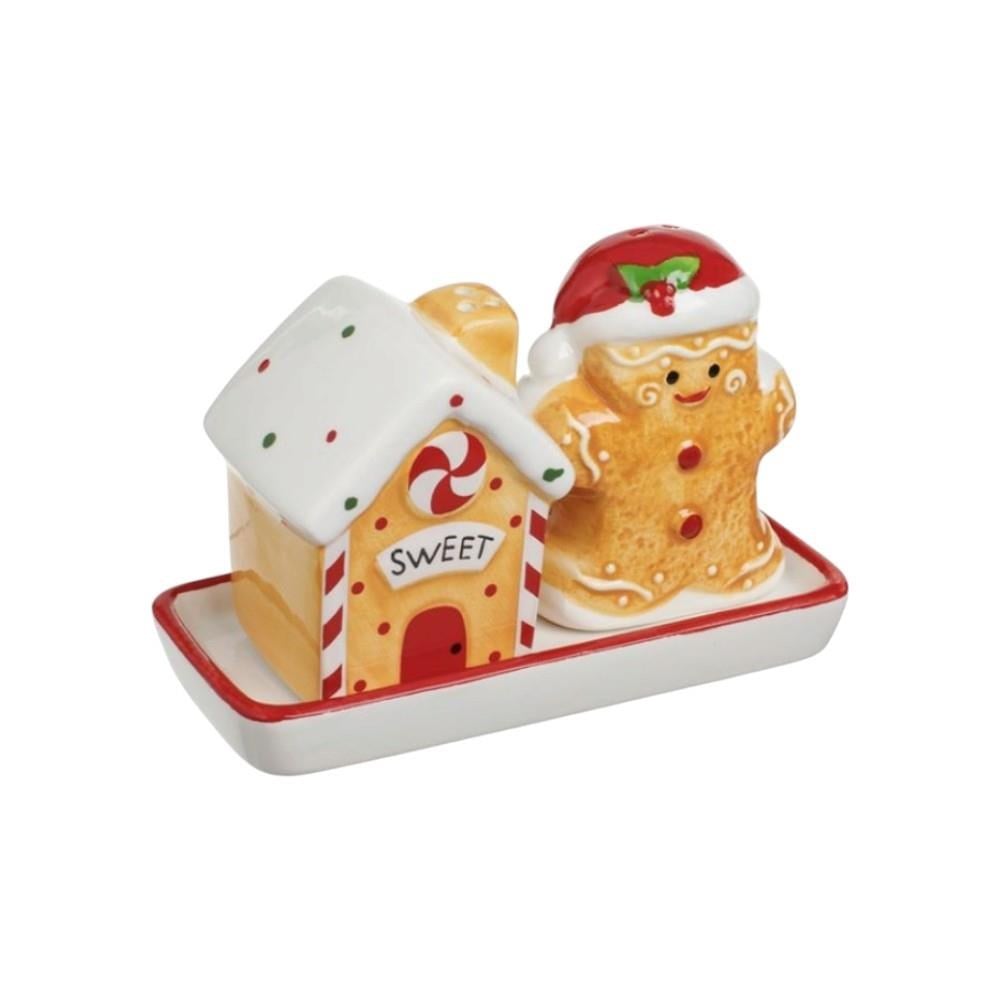 1 Çift Tuzluk Karabiberlik Gingerbread Kurabiye Adam