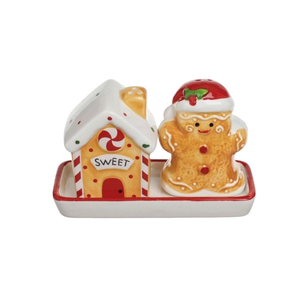 1 Çift Tuzluk Karabiberlik Gingerbread Kurabiye Adam