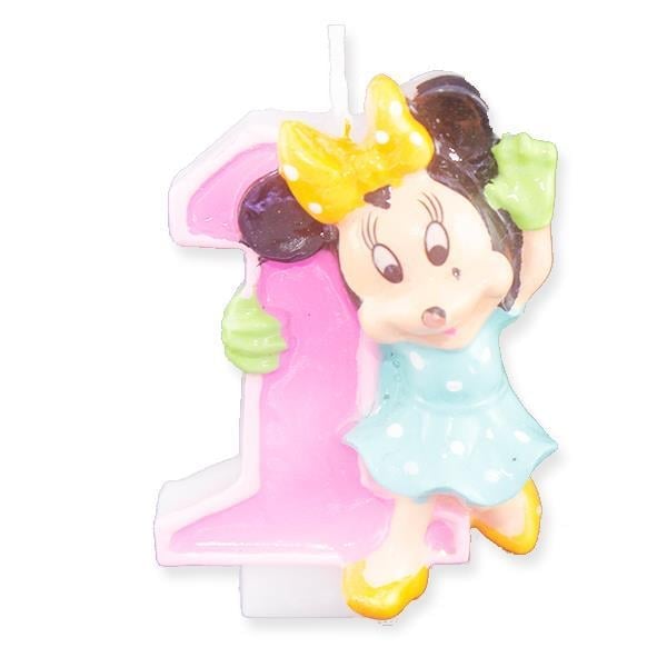 1 Yaş Minnie Mouse Doğumgünü Mum