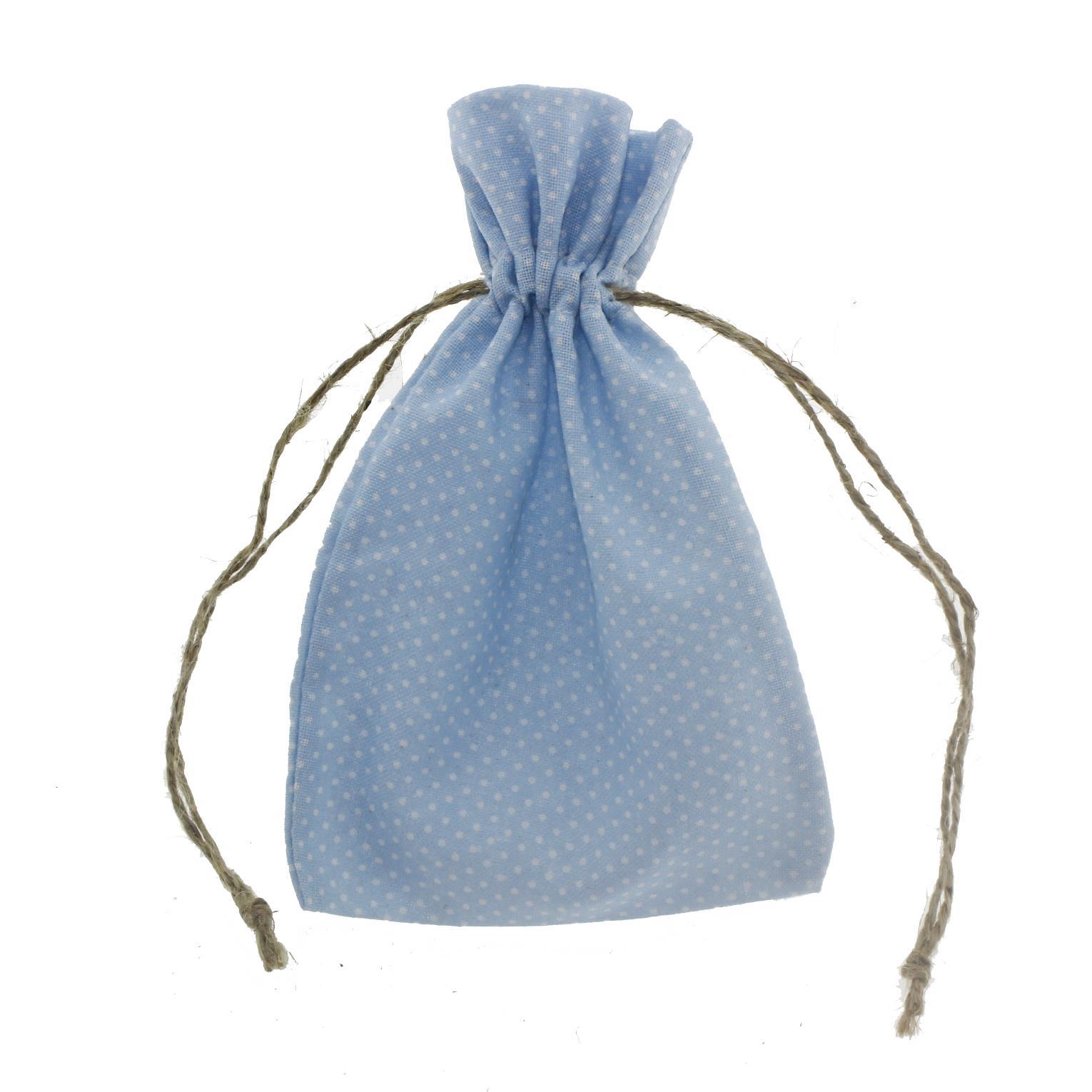 10 Adet 10x15cm Keten Kese Beyaz Puanlı