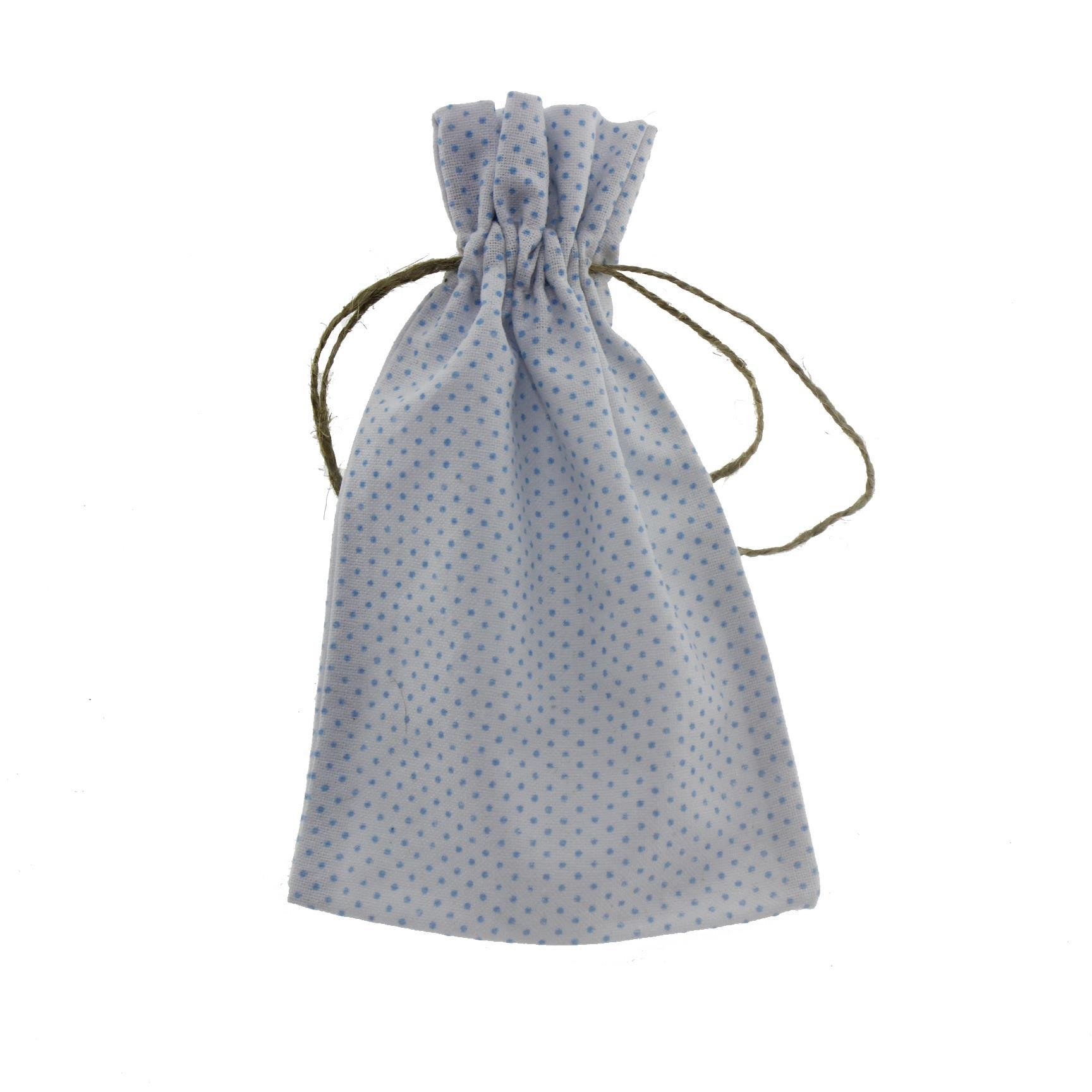 10 Adet 10x15cm Keten Kese Mavi Puanlı