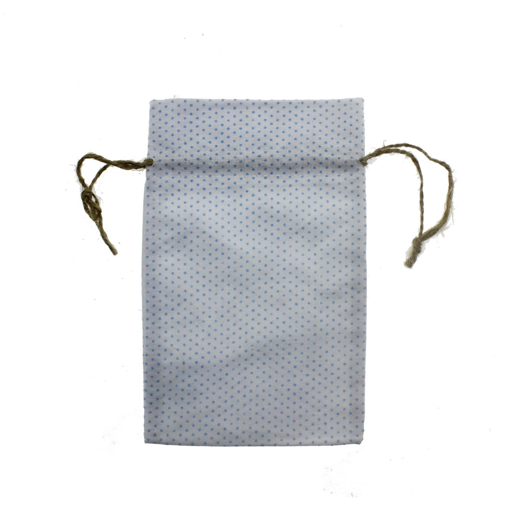 10 Adet 10x15cm Keten Kese Mavi Puanlı