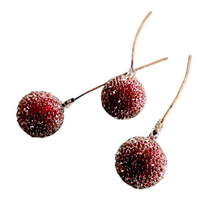 10 Adet 1,4cm Buzlu Berry Yapay Kokina Dekor