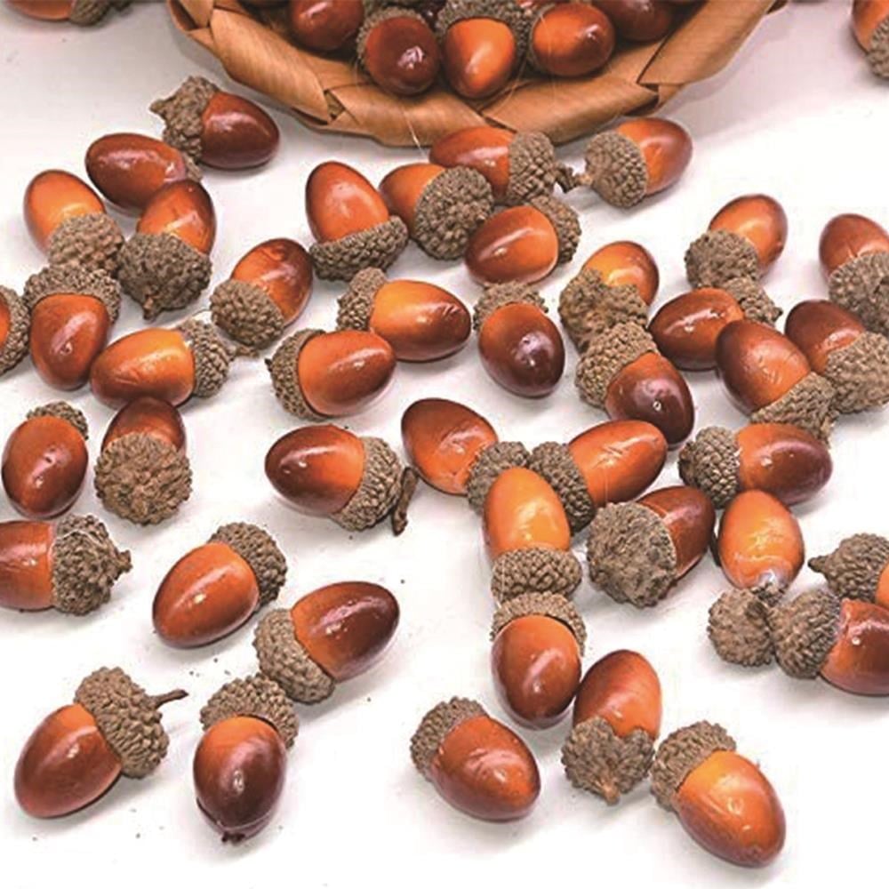 10 Adet 2x3cm Mini Yapay Meşe Palamudu Sapsız