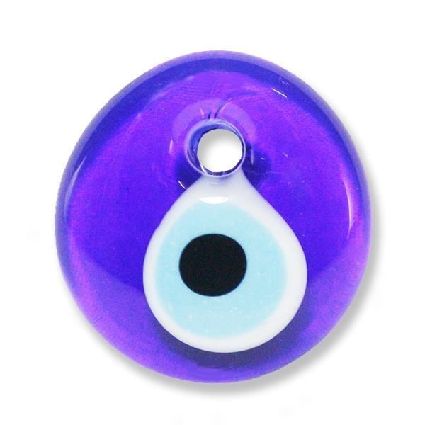 10 Adet 4cm Delikli Cam Nazar Boncuğu