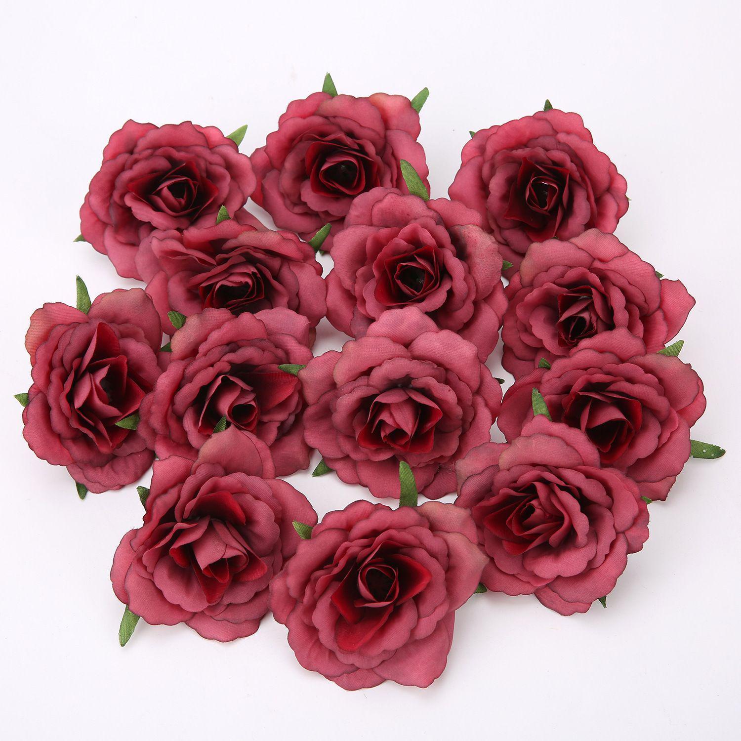 10 Adet 7,5cm Kumaş Gül Yapay Çiçek