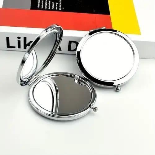 10 Adet 7cm Metal Kapaklı Minik El Aynası Gümüş Renk