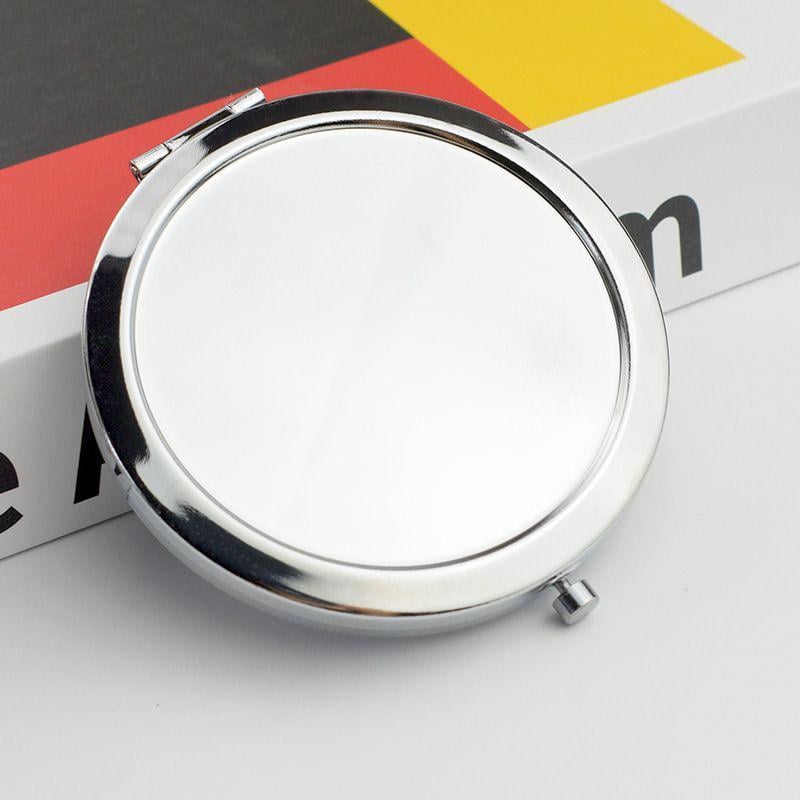 10 Adet 7cm Metal Kapaklı Minik El Aynası Gümüş Renk