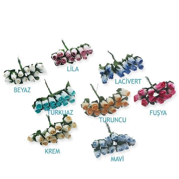 10 Demet (120 Adet) İki Renkli Kağıt Gül Çiçek