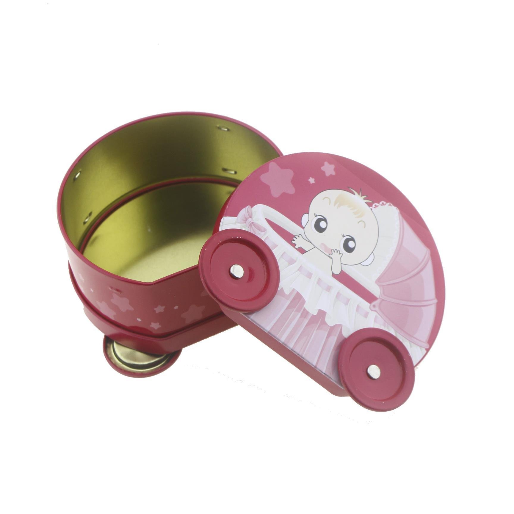 11x12cm Puset Bebek Arabası Metal Kutu