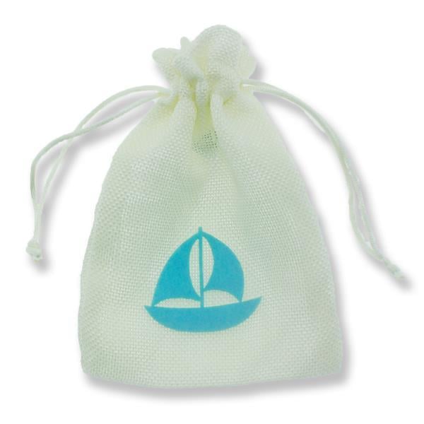 12 Adet 11x17cm Keçe Yelkenli Keten Kese